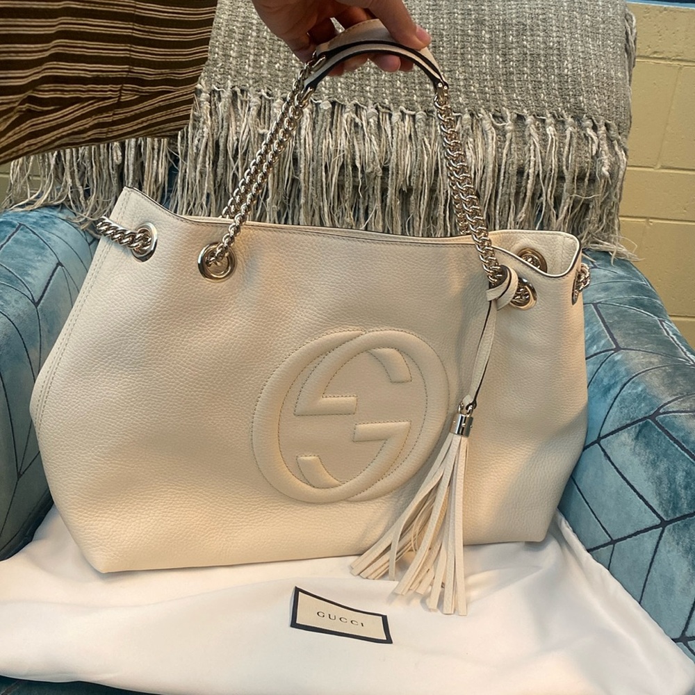 Gucci chain soho shoulder bag | cream